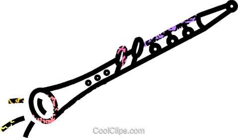 Clarinet Royalty Free Vector Clip Art Illustration - Clarinet (480x280)