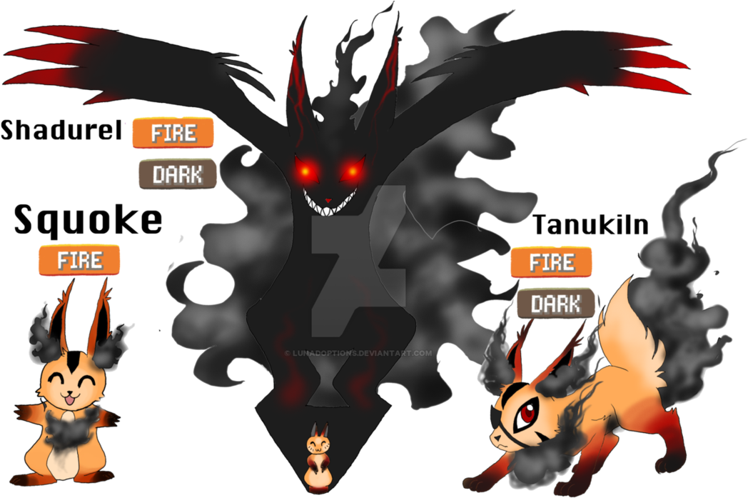 Fire Starter Fakemon By Lunadoptions - Fire Dark Type Fakemon (1095x730)