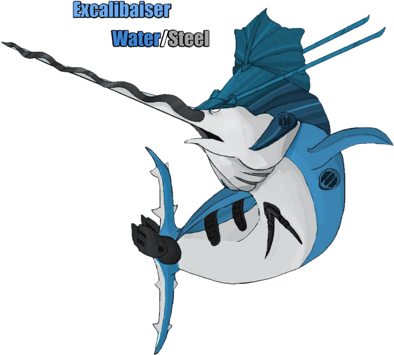 Fakemon Water Steel Excalibaiser - Steel (1024x854)