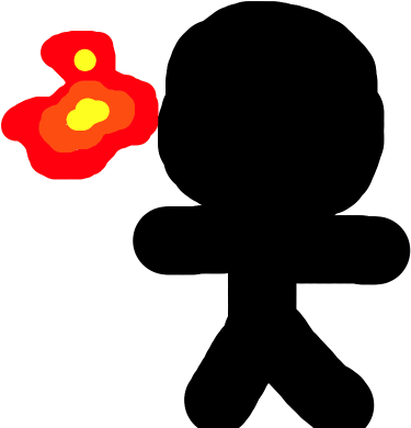 Giant Stickman Breathing Fire Kills Man - Stickman On Fire Gif (500x400)
