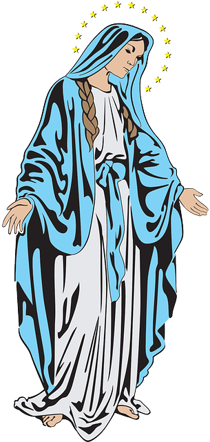Symbol, Christian, Religion, Ave, Holy, Mary, Faith - Virgin Mary Clip Art (320x640)