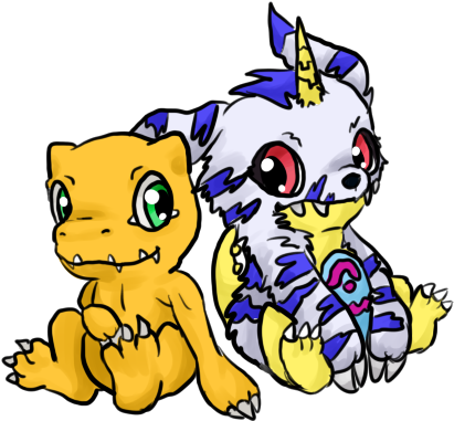 Agumon & Gabumon - Cartoon (512x512)
