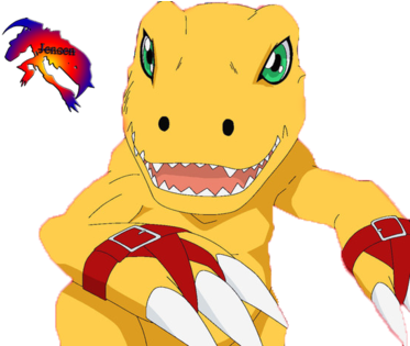 Agumon 2-render By Omegamon1225 - Digimon Data Squad (400x314)