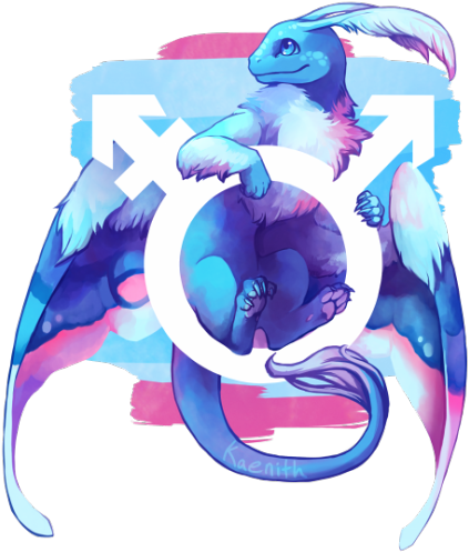 Bi Gender - Transmasculine Pride Dragon (500x500)