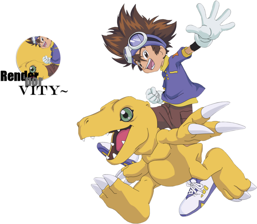 Tai Y Agumon By Vitymon Agumon And Tai - Digimon Tai Y Agumon (900x831)