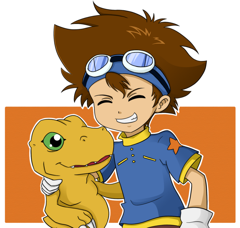 Tai And Agumon By Chibitigre - Cartoon.