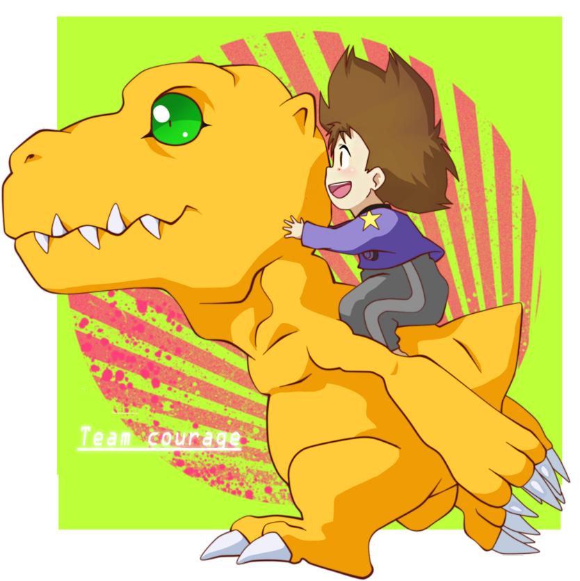 Savethequeen 67 24 Team Courage ~ Taichi And Agumon - Digimon Adventure (900x849)