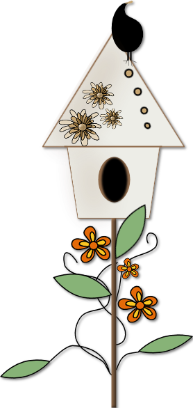Birdhouse Clipart Imagens Decouspage Country Birdhouse - Clip Art (278x586)