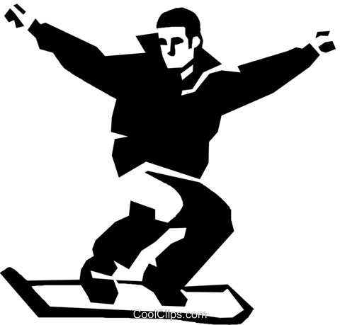 Homem Sobre Uma Prancha De Snowboard Livre De Direitos - Snowboard Clip Art (480x459)