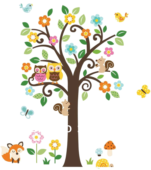 Descargar La Imagen Utilizada Que Desees - Cartoon Butterfly On Tree (640x697)