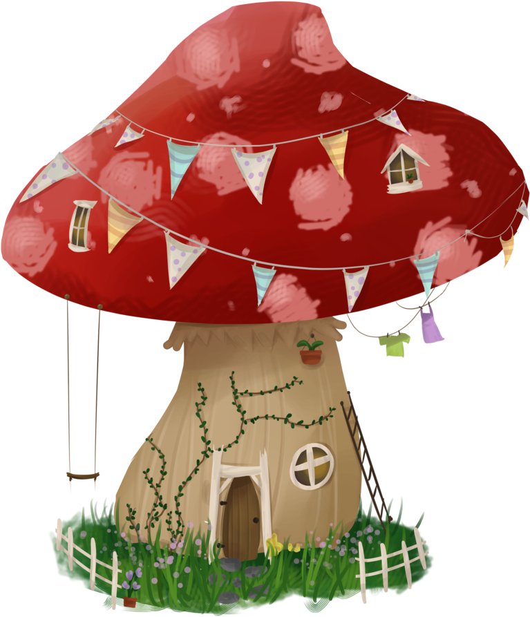 Christmas Ornament - Mushroom House - Tree Stump (834x957)