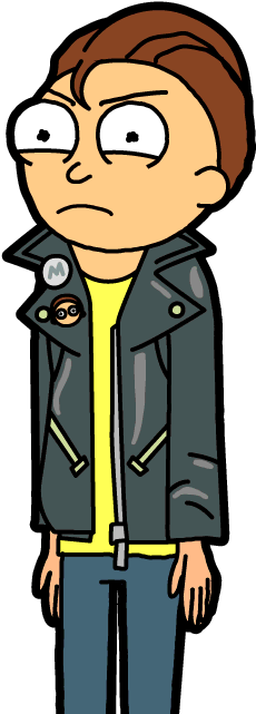 Hair Clipart Greaser - Leather Jacket Morty (300x650)