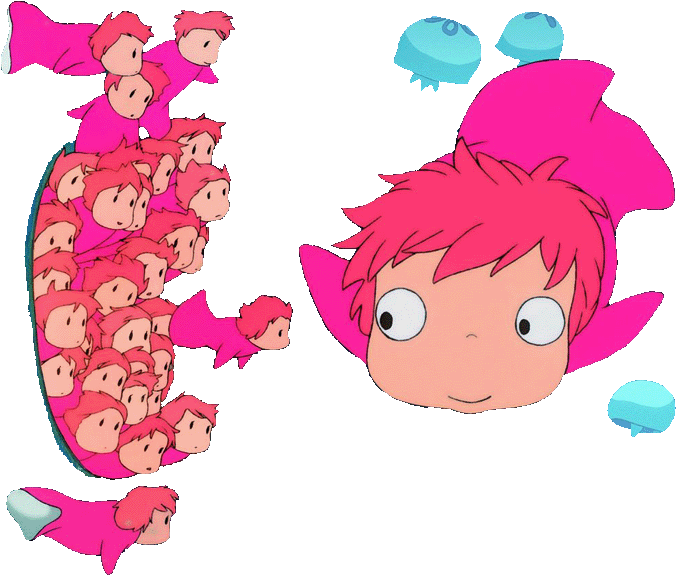 Ponyo Clipart - Ponyo On The Cliff - French Style (720x644)