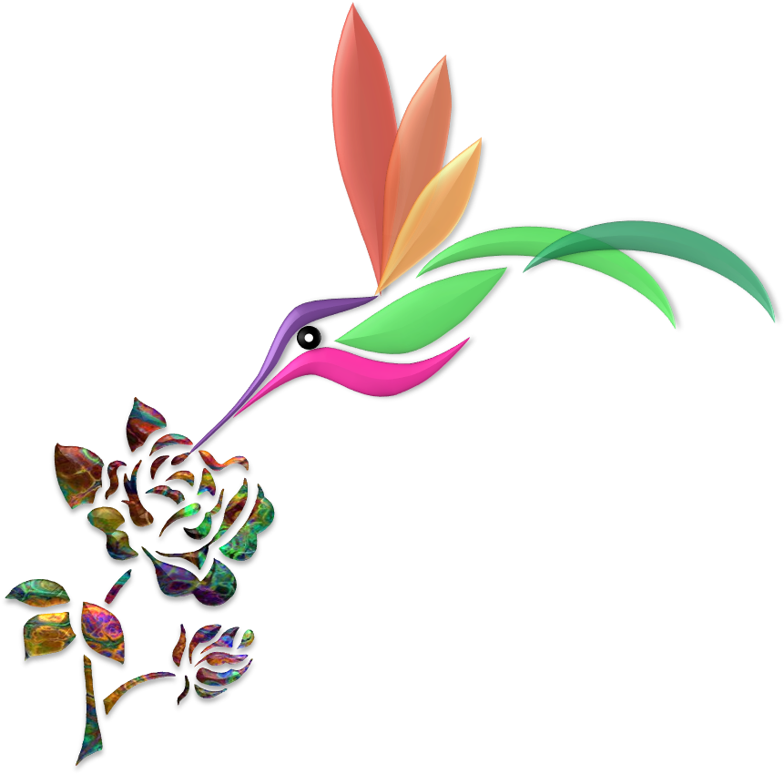 Humming Birds Illustration Art & Islamic Graphics - Stencil Art Designs (869x860)