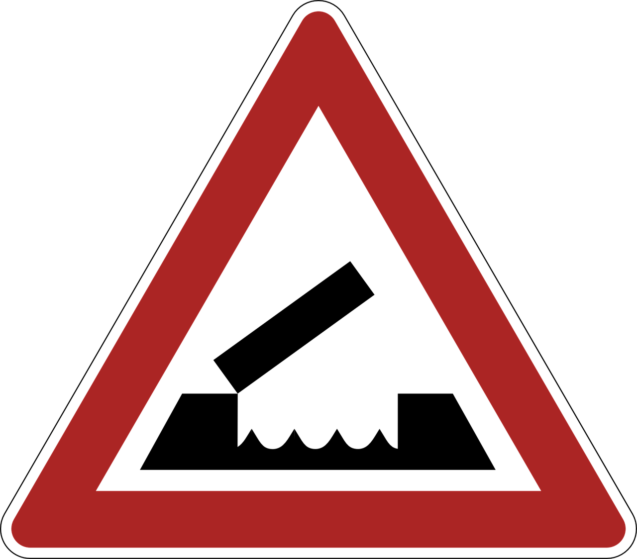 Drawbridge Danger Warning Png Image - Road Signs By Margaret Calvert (1280x1124)