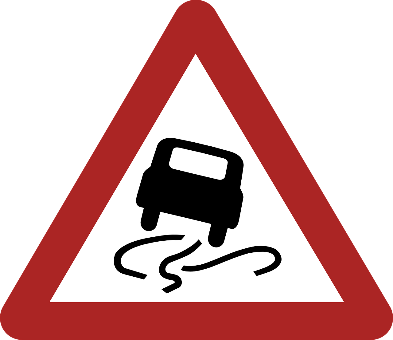 Slippery Danger Warning Png Image - Wild Boar Road Sign (1280x1106)