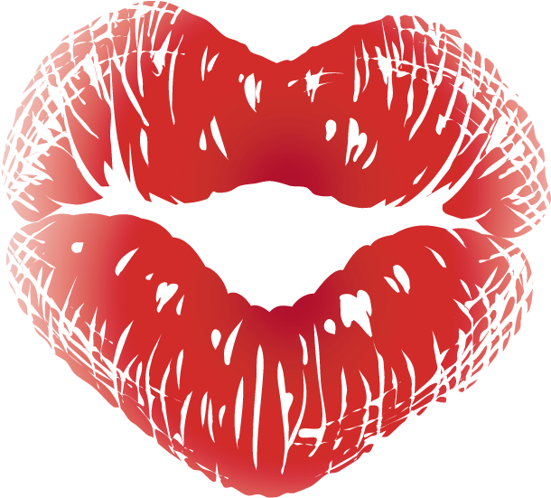Kissing Clipart Red Lipstick - Lip Kiss Images Transparent (623x552)
