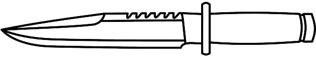 Rambo Knife Clipart - Faca Preto E Branco (640x320)