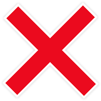 Wrong-warning - X Icon Png (351x361)