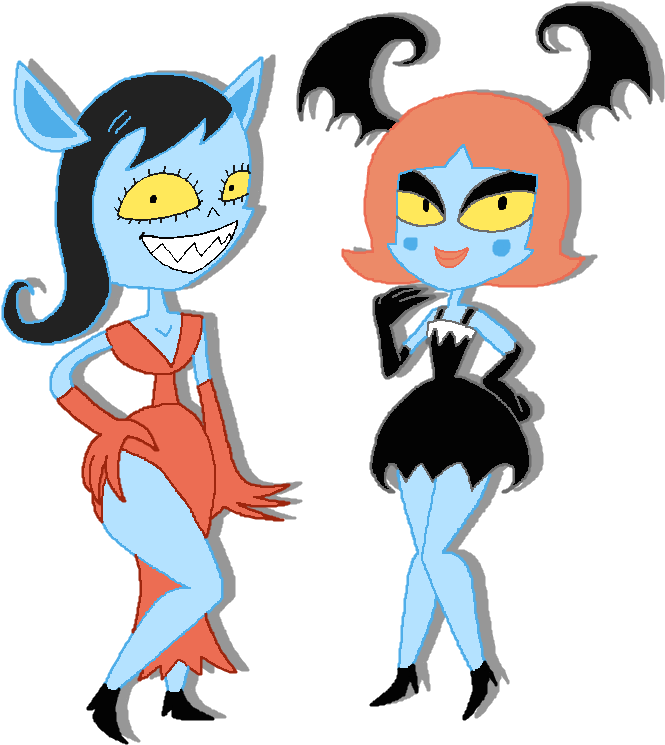 Vampire Girls From Chalkzone By Montatora-501 - Cartoon Vampire Girls (705x821)