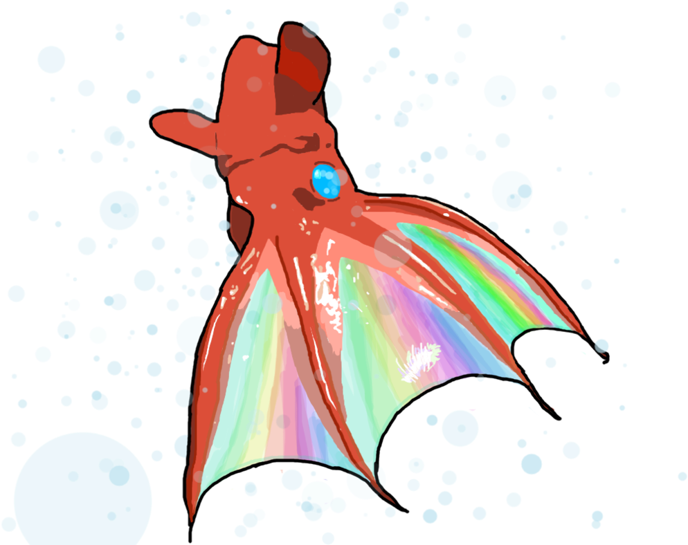 Iridescent Vampire Squid By Supernovanafrochrome On - Canvas (1024x794)