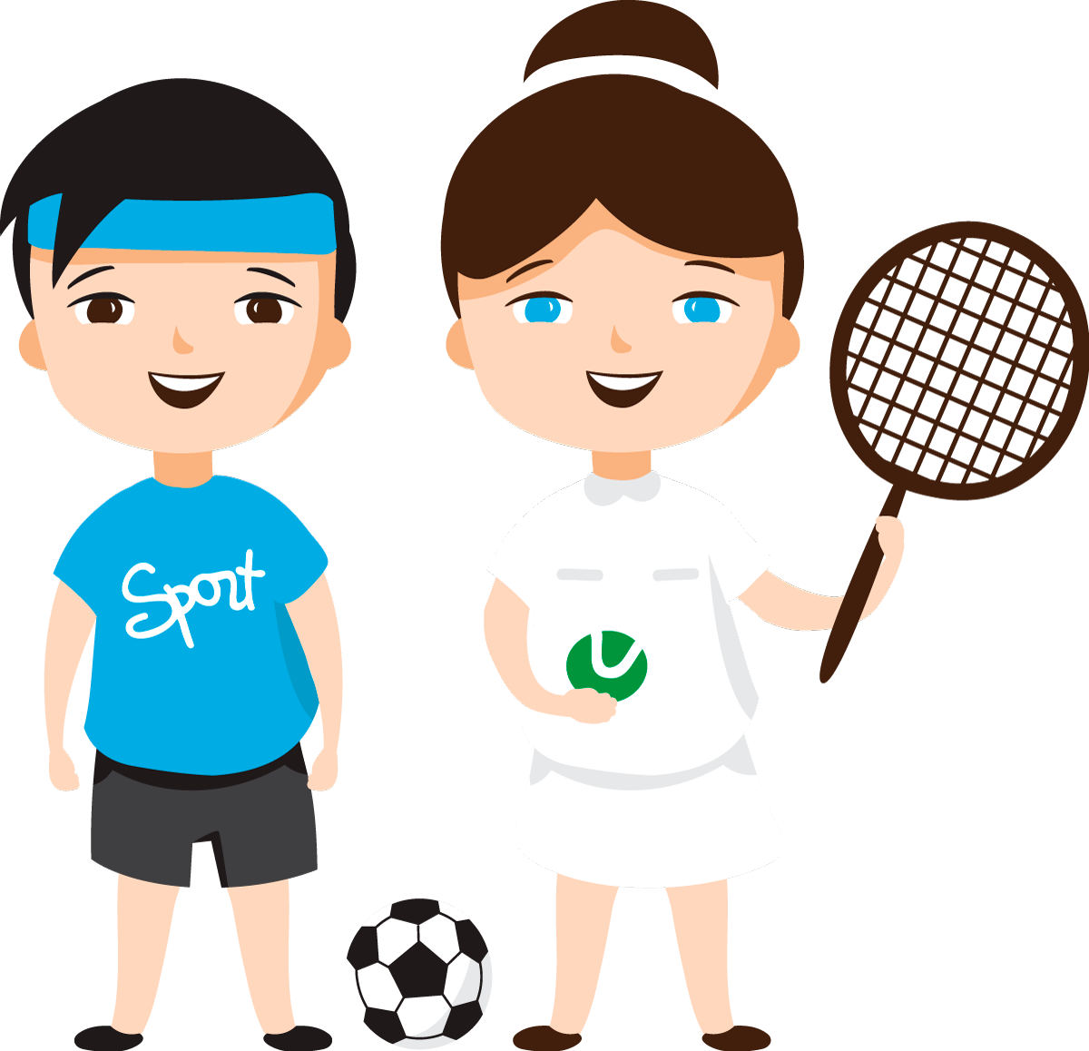 Cartoon Child Sport Illustration - Cartoon Football Tennis (1200x1158)