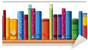 Fotomural Un Estante De Madera Con Los Libros • Pixers® - Books On A Sheld (400x400)