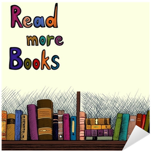 Vinilo Pixerstick Fondo Sketch Con Un Estante De Libros - Book (400x400)