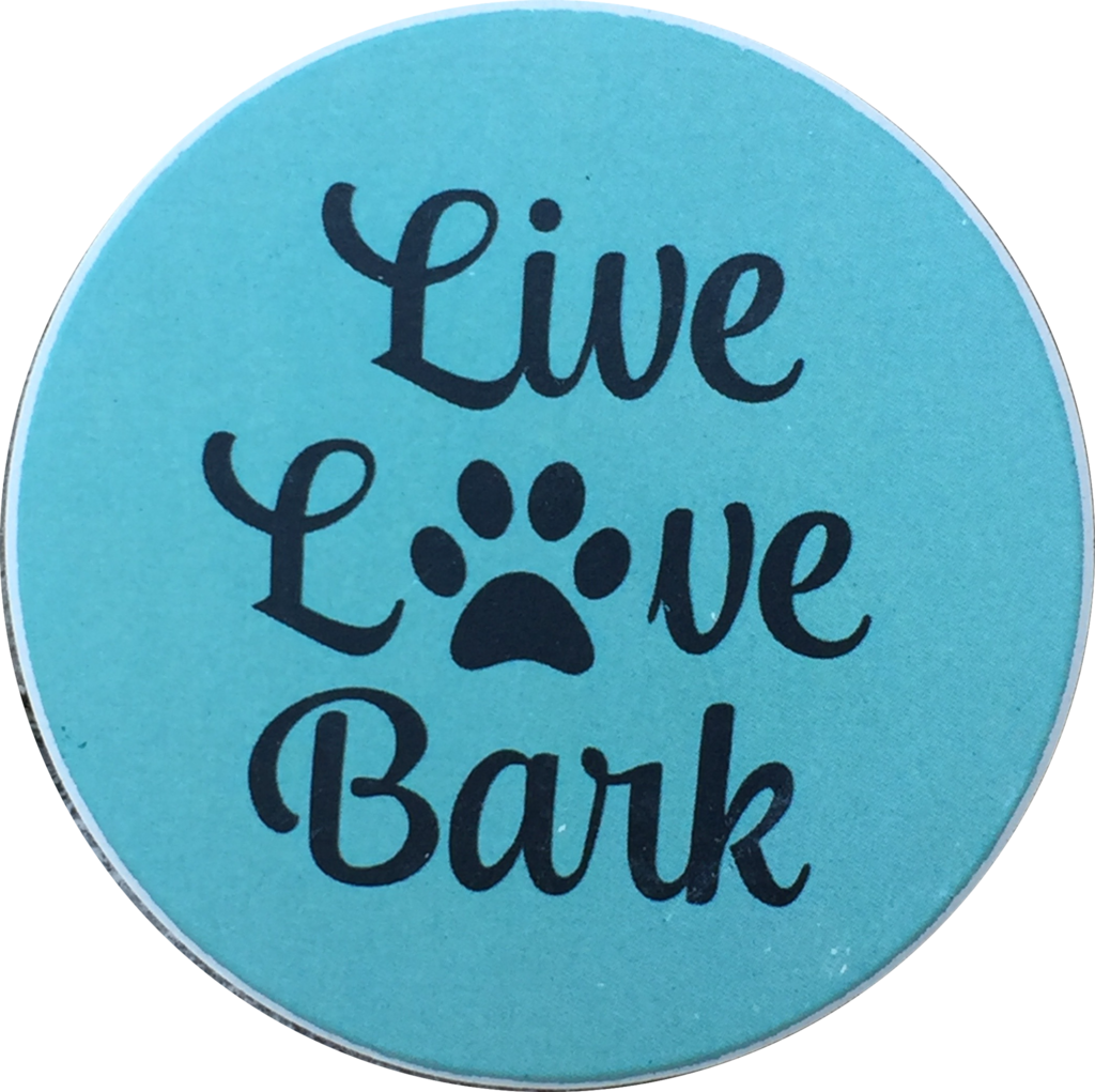 Live Love Bark Dog Paw Print Auto Car Coaster Absorbent - Absorbastone Live Love Bark Dog Car Auto Coaster Absorbent (1024x1021)