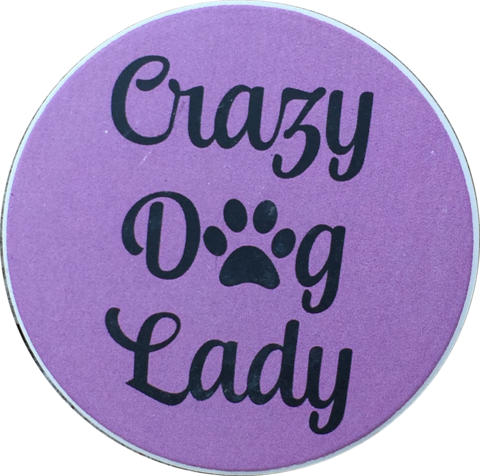 Crazy Dog Lady Paw Print Auto Car Coaster Absorbent - Crazy Dog Lady Pink Car Auto Coaster Absorbent Stone (480x476)