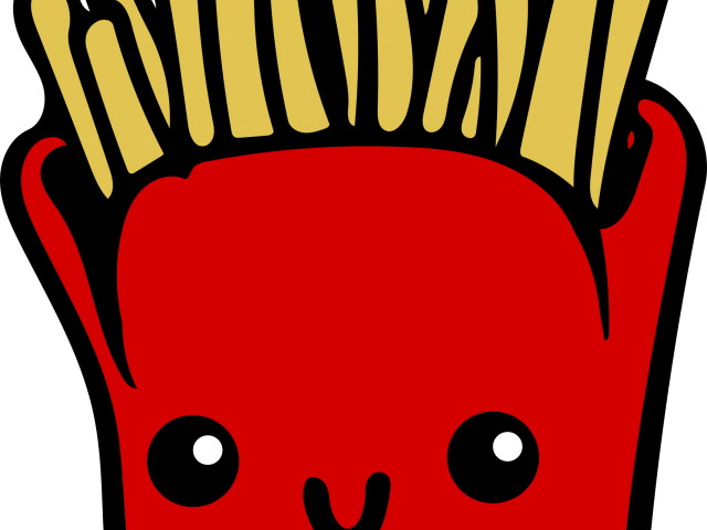 Snack Clipart Kawaii - French Fries Cartoon Cute (640x480)