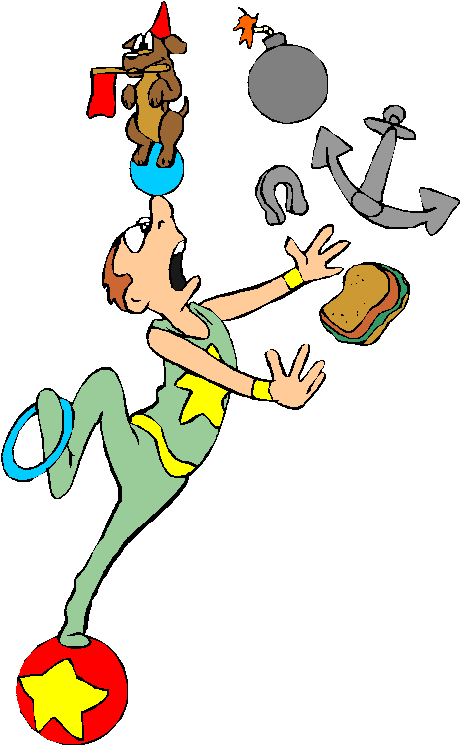 Circus Show Clip Art Vintage Set ~ Illustrations ~ - Juggling (491x755)