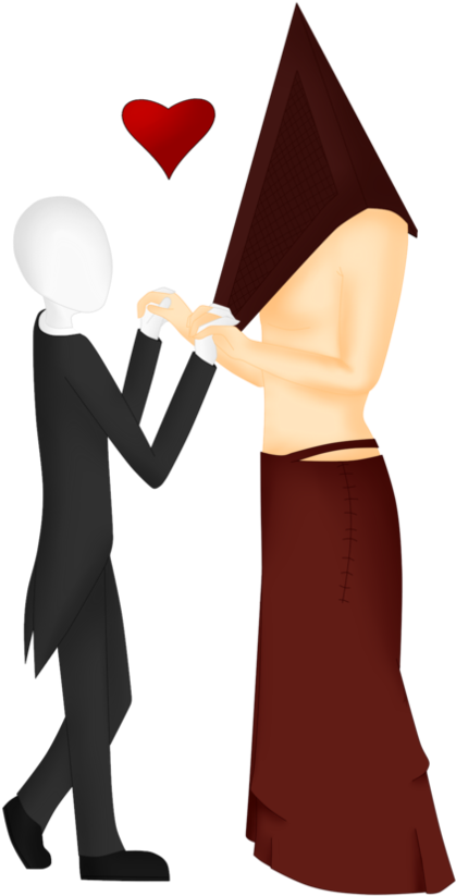 Slender Man X Pyramid Head By Bye Bye My Ai - Illustration (894x894)