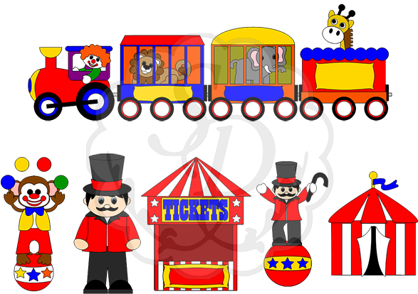Circus Train And Animals - Circus Train And Animals (600x471)