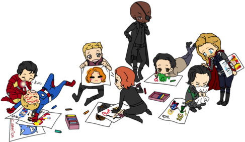 Avengers Nursery School - Cute Avengers Drawings (500x293)
