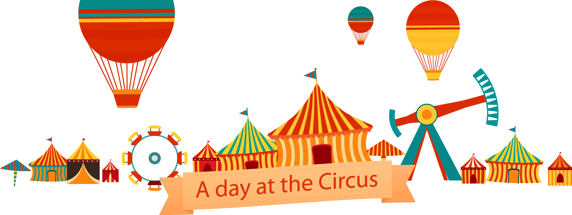 Circus Traveling Carnival Clown Illustration - Circo Retro (2203x830)