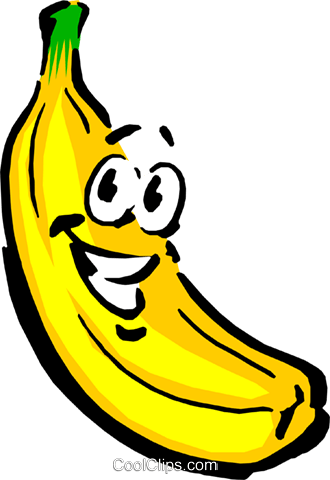 Cartoon Banana Royalty Free Vector Clip Art Illustration - Cartoon Banana (330x480)