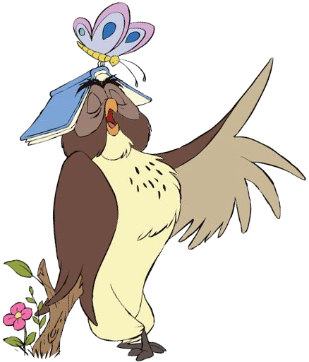 Free Download Owl Butterfly - Dekorace Na Zeď Medvídek Pú (452x522)