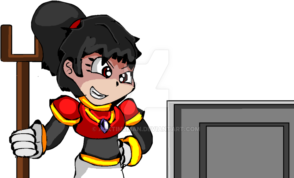 Calliope Watching Anime(colored) By Asktimeman - Cartoon (1024x640)