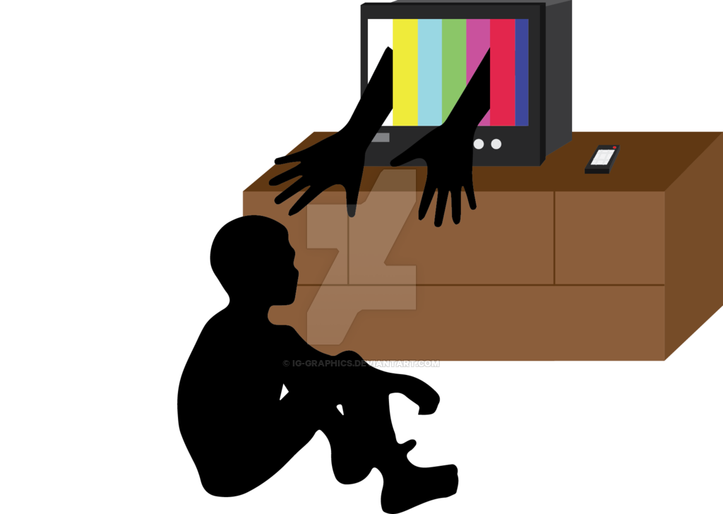 Dangers Of Watching Tv By Ig-graphics - Silhouette Of A Boy (1024x728)