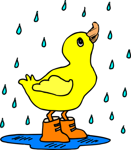 It S Weather For Ducks Walkin Writin Wit Whimsy Rh - Duck In Rain Boots (438x500)