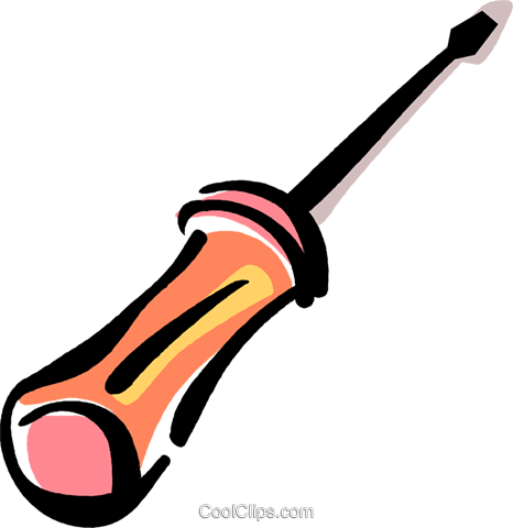 Screwdriver Royalty Free Vector Clip Art Illustration - Screwdriver Royalty Free Vector Clip Art Illustration (466x480)