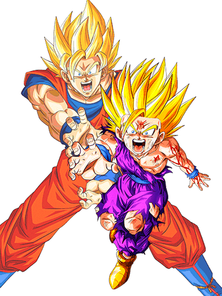 Gohan Goku Dragon Ball Z Dokkan Battle Dragon Ball - Gohan Father Son Kamehameha (768x1024)