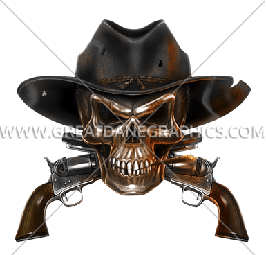 Cowboy Skull - Transparent Skull Cowboy (385x368)