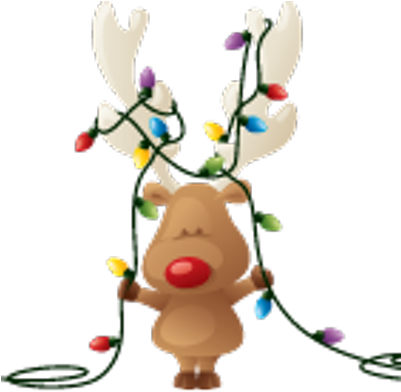 Sheboygan Xmas Light - Cheery Reindeer From All Of Us Holiday Card (400x400)