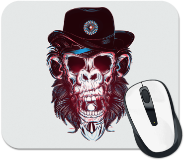 Коврик Для Мыши Череп Обезьяны - Skull Illustration Art (380x440)