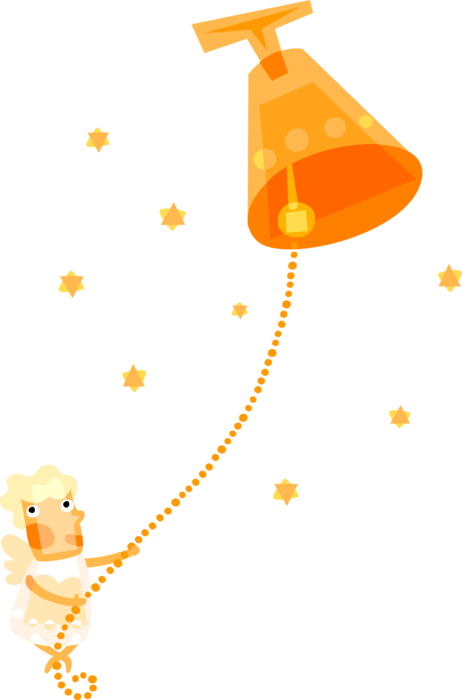 Vector Illustration Of Heavenly Angel Rings Christmas - Vector Illustration Of Heavenly Angel Rings Christmas (462x700)