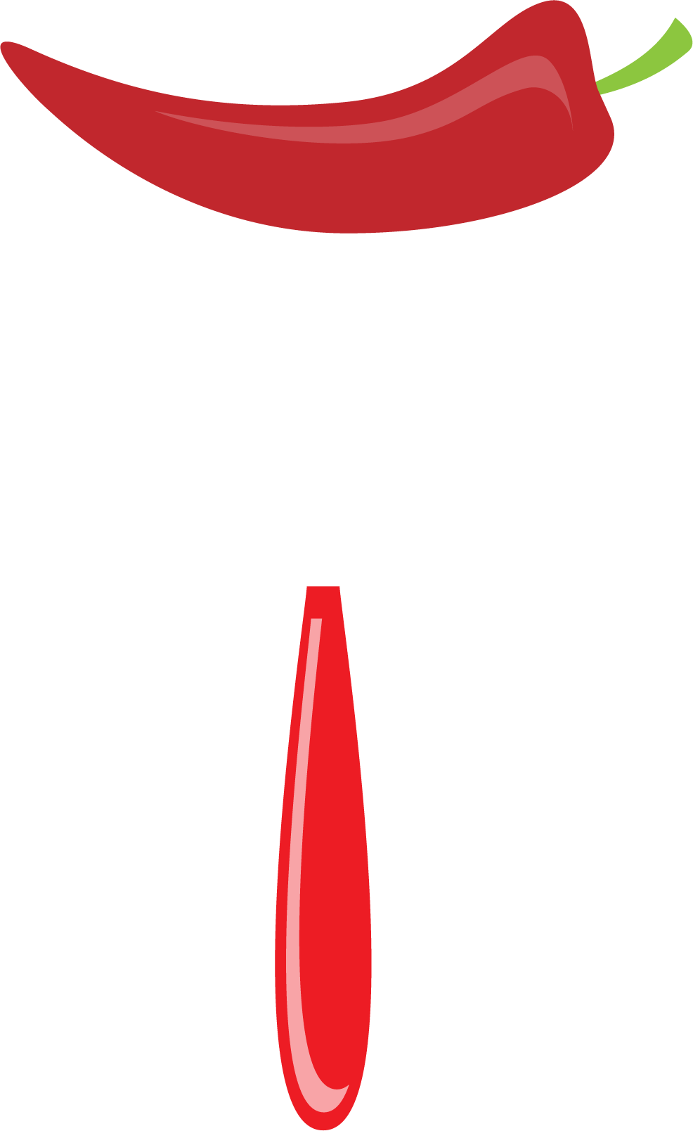 Cartoon Fork Illustration - Sweet And Chili Peppers (986x1608)