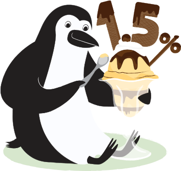 Percy Penguin Enjoying An Ice Cream Sundae With - Cibc Void Cheque Download (370x350)