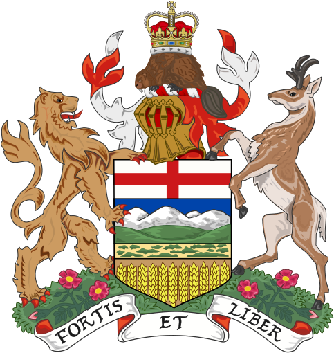The Province Is Led By A Lieutenant Governor Who Is - Alberta Coat Of Arms (491x518)